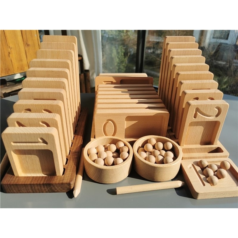 Wooden Montessori Toys Walnut  - Montessori Shelf Toy ulasan dan harga