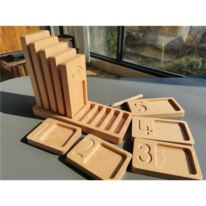 Wooden Montessori Toys Walnut  - Montessori Shelf Toy ulasan dan harga