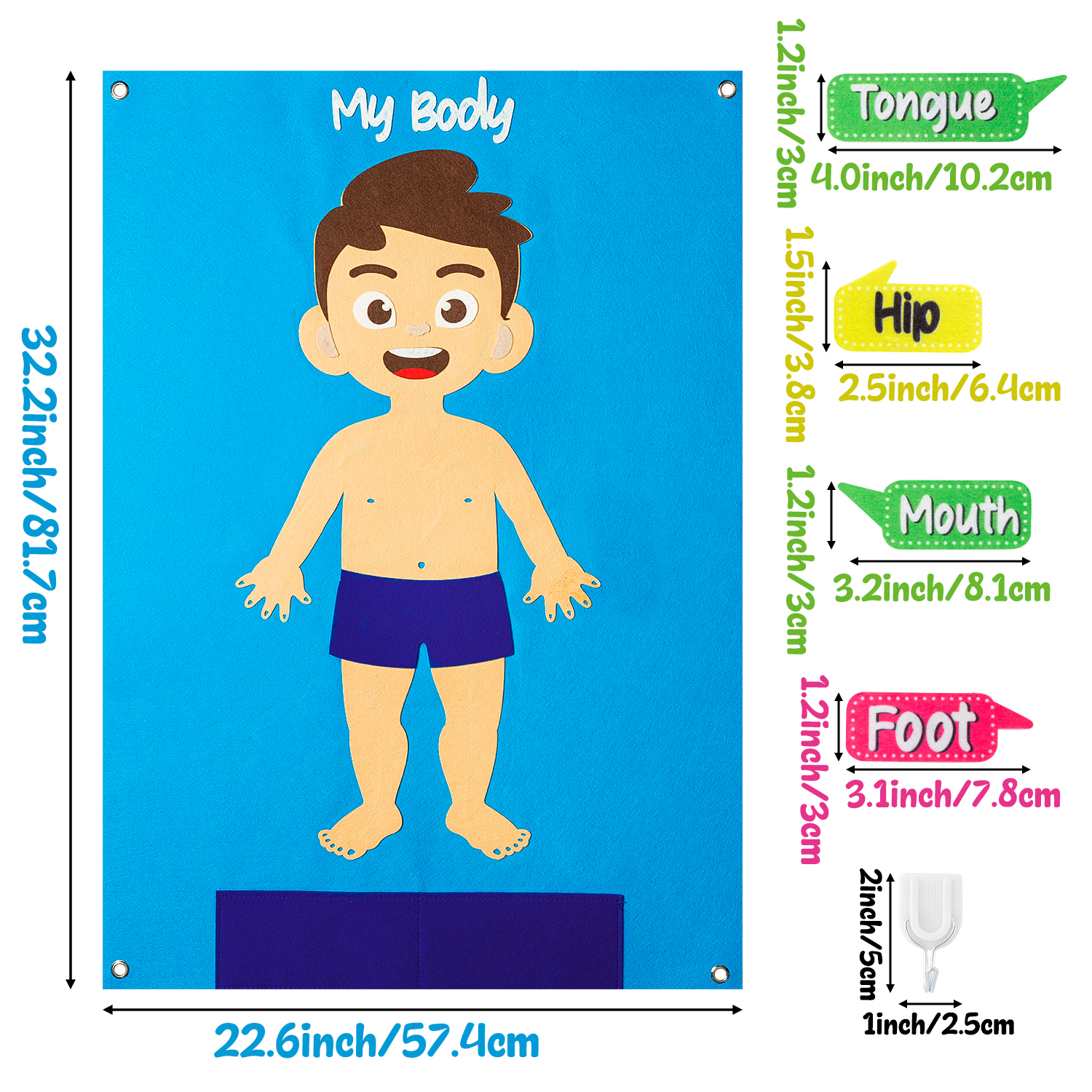 35Pcs Body Awareness Full Felt - Human Body Puzzle ulasan dan harga