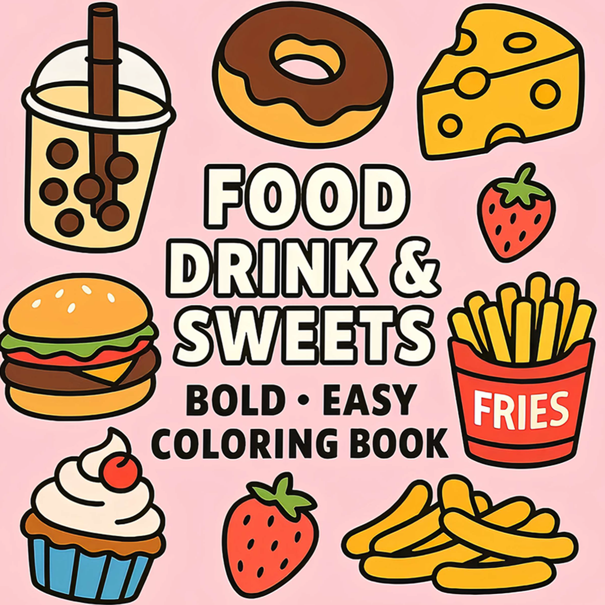 Cute Food Drink & Sweets Color - Learning Workbook Preschool ulasan dan harga