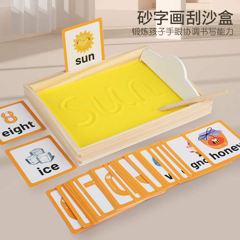 Wooden Montessori Sand Tray Wi - Montessori Shelf Toy ulasan dan harga