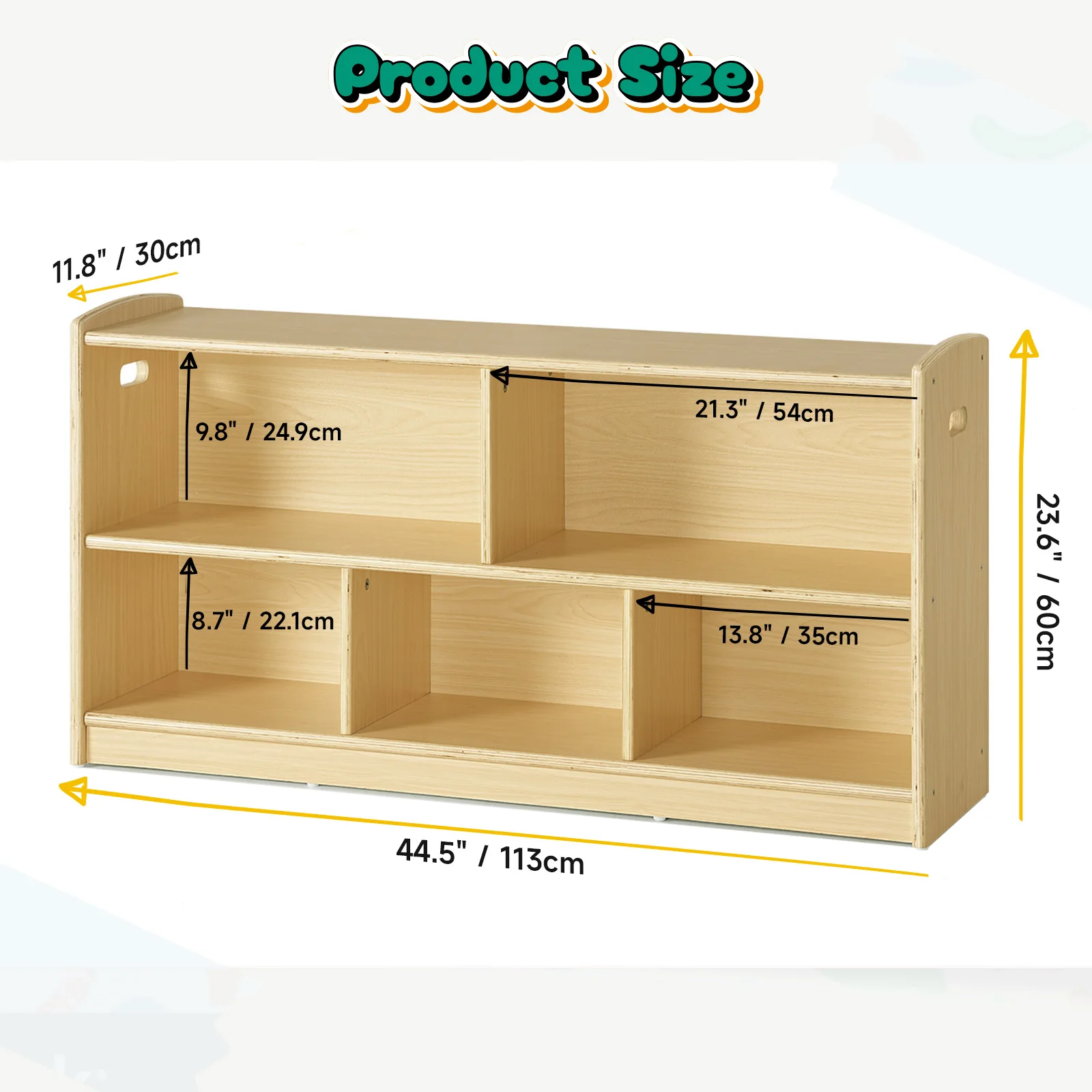 2-Tier Wood Montessori Cabinet - Montessori Shelf Toy ulasan dan harga