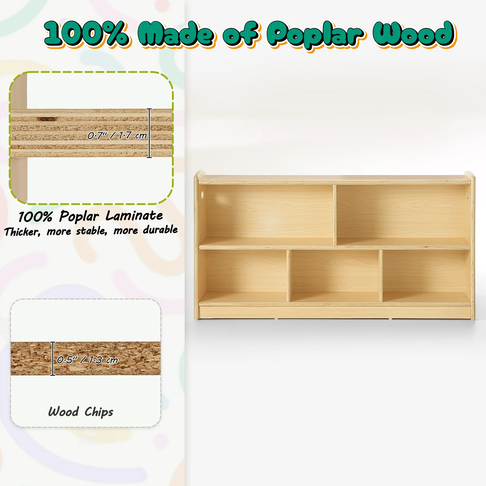 2-Tier Wood Montessori Cabinet - Montessori Shelf Toy ulasan dan harga