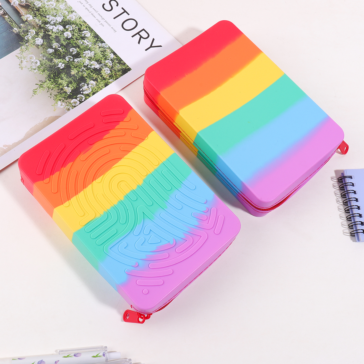 Silicone Rainbow Desk Statione - Kids Home Education ulasan dan harga