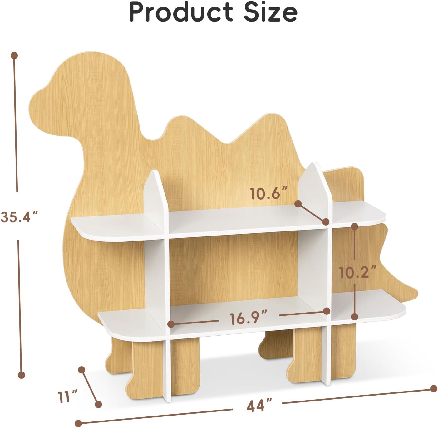 2-Tier Dinosaur Bookshelf for  - Montessori Shelf Toy ulasan dan harga