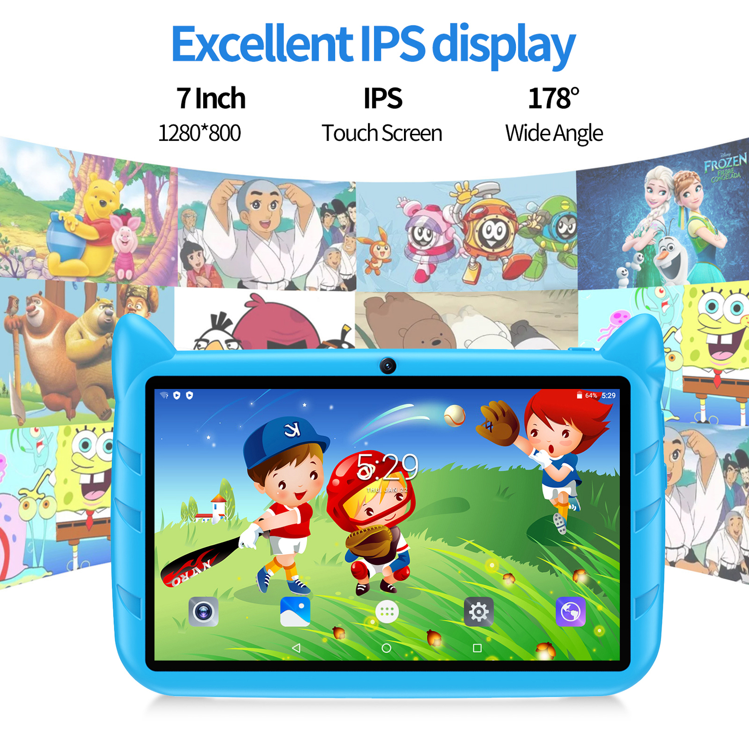 New 5G WiFi Kids Tablet 7 Inch - Kids Education Tablets ulasan dan harga