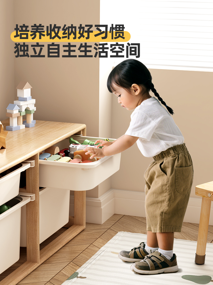 Solid wood children's toy stor - Montessori Shelf Toy ulasan dan harga